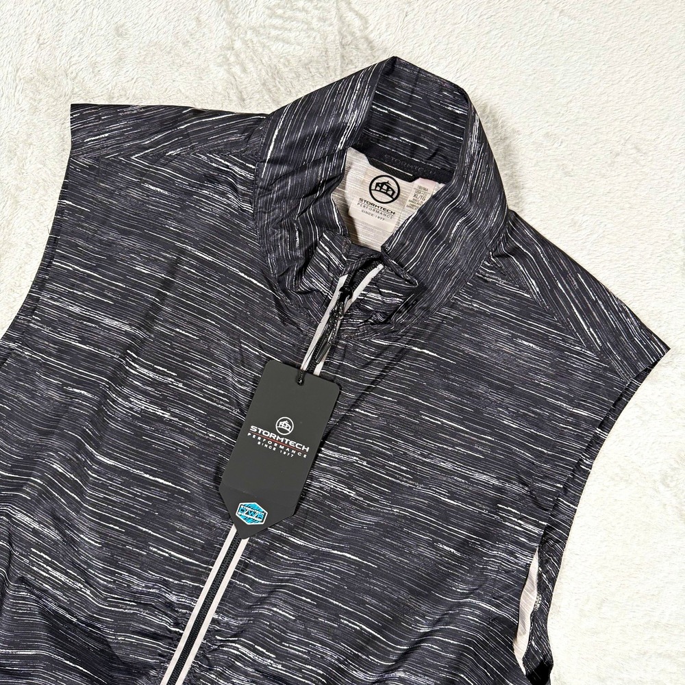 Stormtech Performance Men's Gray Striped Full Zip Sleeveless Vest XL